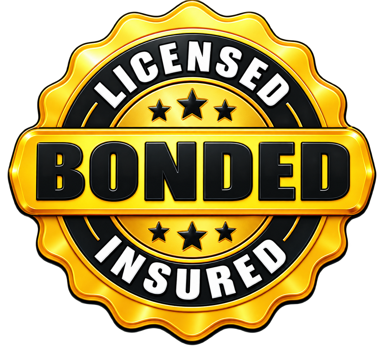 Licensed, bonded and insured chimney service badge